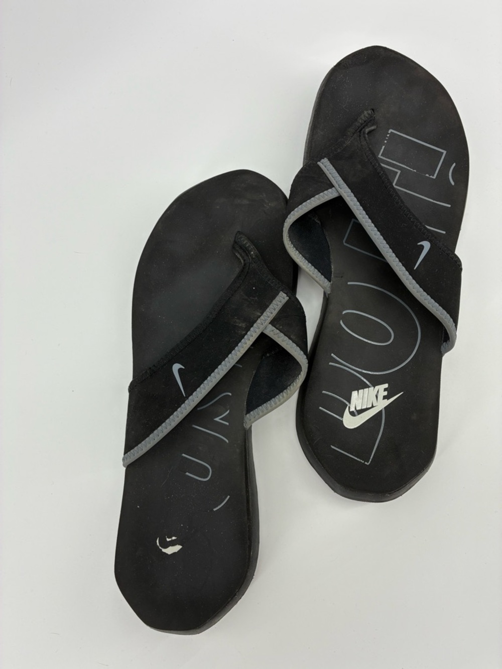 Nike Black Gray Slide Sandals